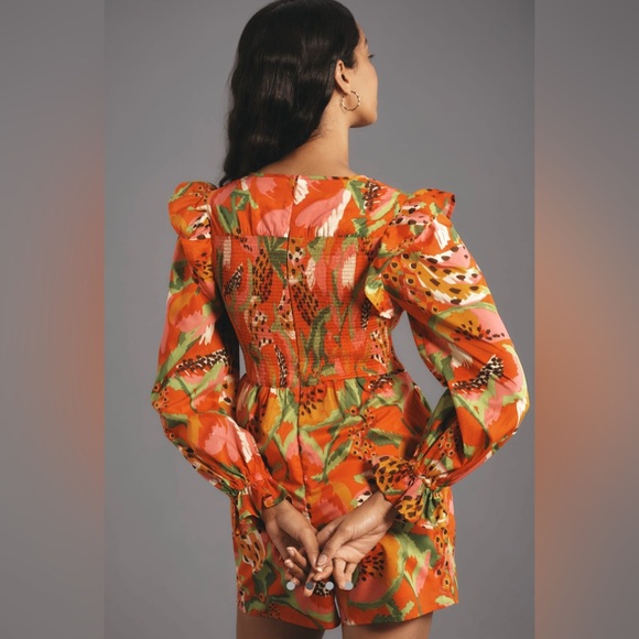 FARM Rio NWT | Tropical Ruffle Sleeve Romper | XS - Picture 4 of 4